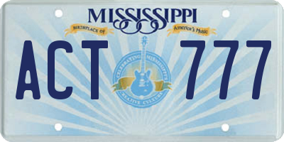 MS license plate ACT777