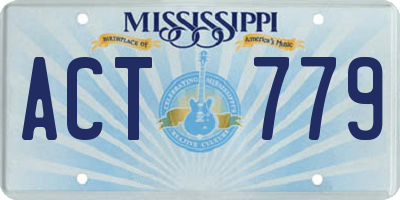 MS license plate ACT779