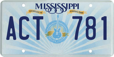 MS license plate ACT781