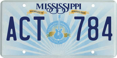 MS license plate ACT784