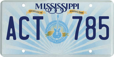 MS license plate ACT785
