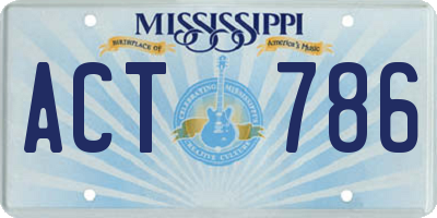 MS license plate ACT786