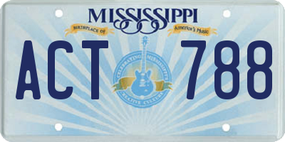 MS license plate ACT788