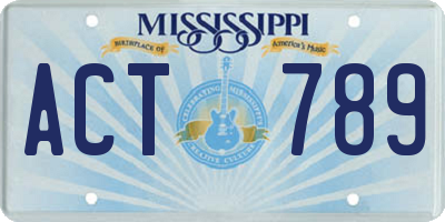 MS license plate ACT789