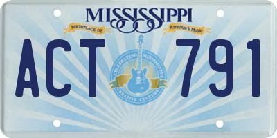 MS license plate ACT791