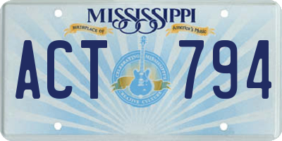 MS license plate ACT794