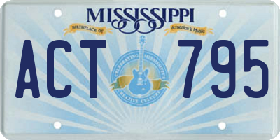 MS license plate ACT795