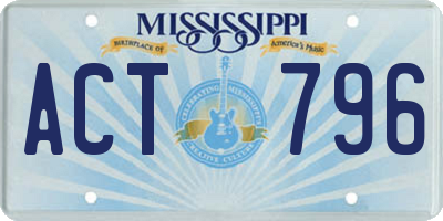 MS license plate ACT796