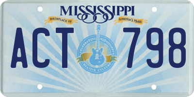 MS license plate ACT798