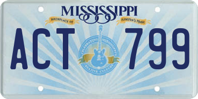 MS license plate ACT799