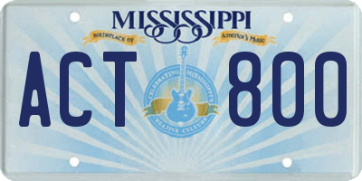 MS license plate ACT800