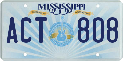 MS license plate ACT808