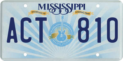MS license plate ACT810