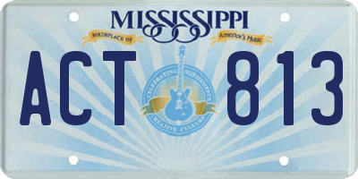 MS license plate ACT813