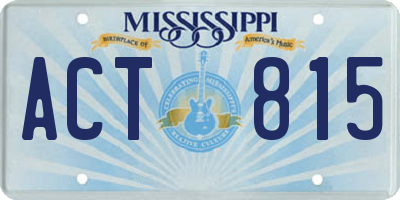 MS license plate ACT815