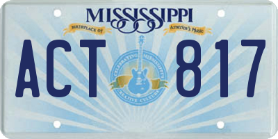 MS license plate ACT817