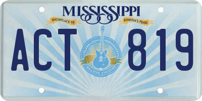 MS license plate ACT819