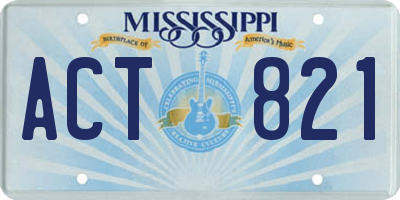 MS license plate ACT821