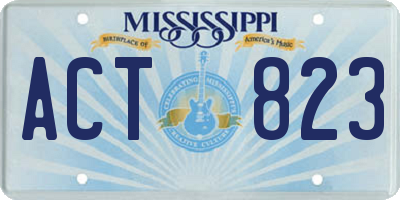 MS license plate ACT823