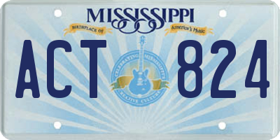 MS license plate ACT824