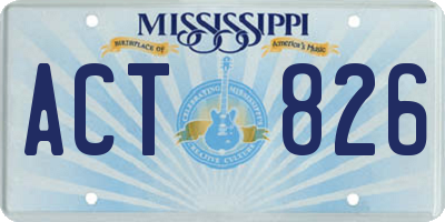 MS license plate ACT826