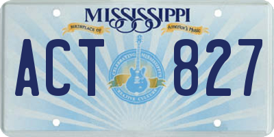MS license plate ACT827