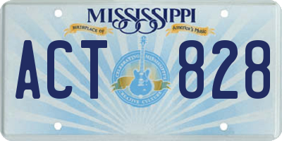MS license plate ACT828
