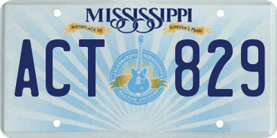 MS license plate ACT829