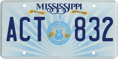MS license plate ACT832