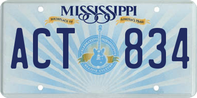 MS license plate ACT834