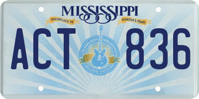 MS license plate ACT836