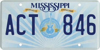 MS license plate ACT846