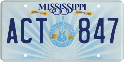 MS license plate ACT847