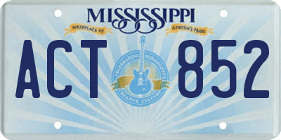 MS license plate ACT852
