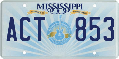 MS license plate ACT853