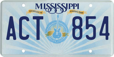 MS license plate ACT854