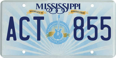 MS license plate ACT855