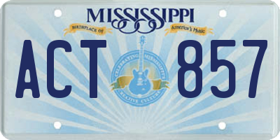 MS license plate ACT857
