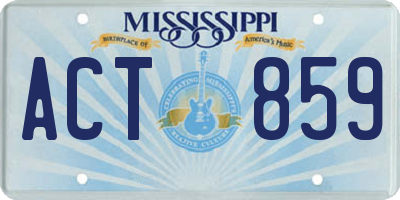 MS license plate ACT859