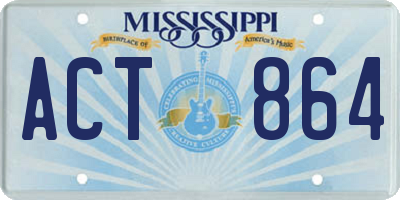 MS license plate ACT864