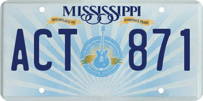 MS license plate ACT871
