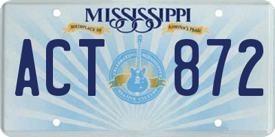 MS license plate ACT872
