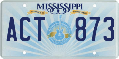 MS license plate ACT873