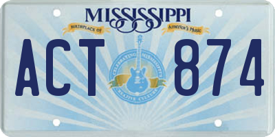 MS license plate ACT874