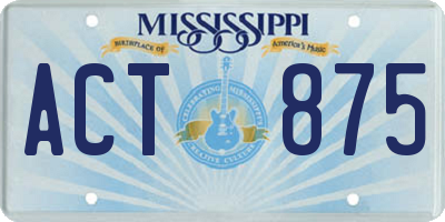 MS license plate ACT875