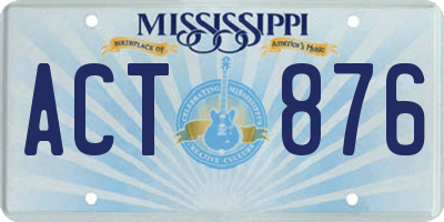 MS license plate ACT876