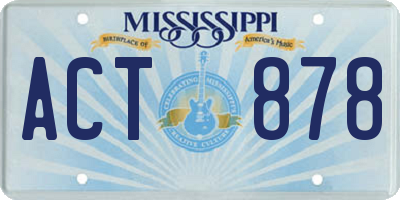 MS license plate ACT878