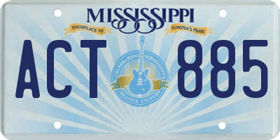 MS license plate ACT885