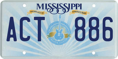 MS license plate ACT886