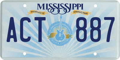 MS license plate ACT887